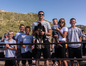 Terry Family with golden eagle just before release